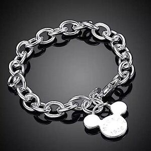 Sterling Silver Mickey Mouse Charm Bracelet
